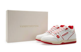 Vandy The Pink Trainer Shoes Leather Stylish Skateboarding Shoes Unisex White Red