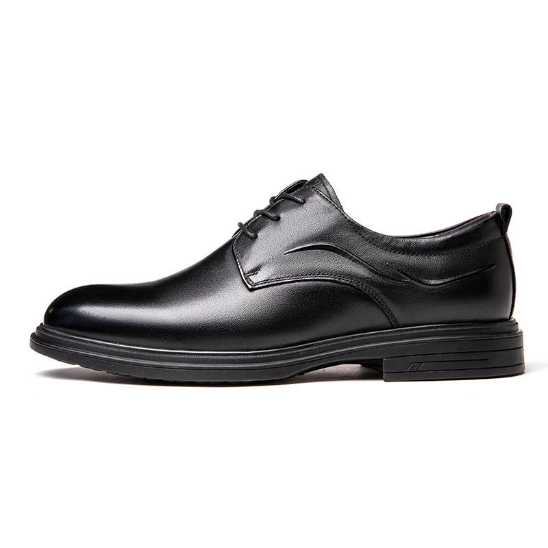 PINYI Top Grain Cow Leather Versatile Casual Shoes Men's Black