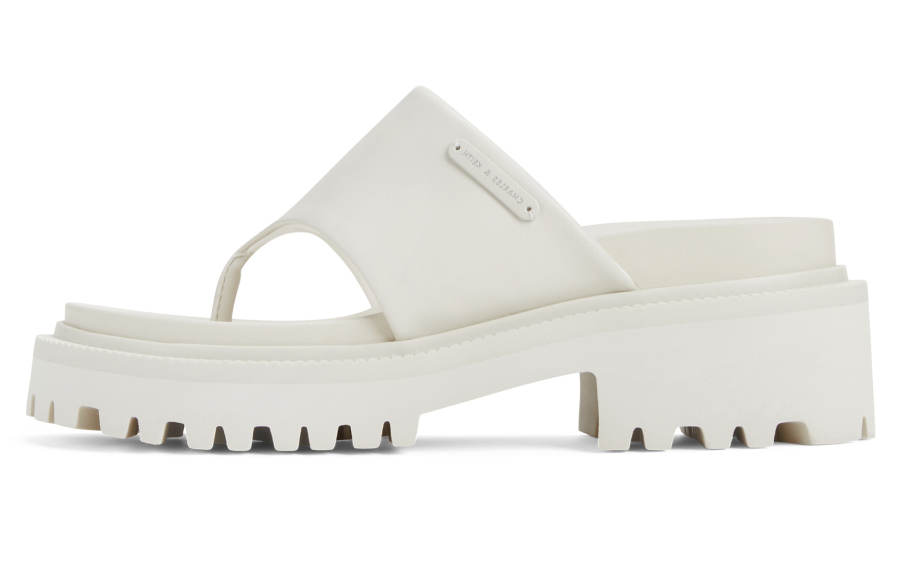 CHARLES&KEITH EVA Flip Flops Women's Chalk White/Black/Light Pink/Light Pink