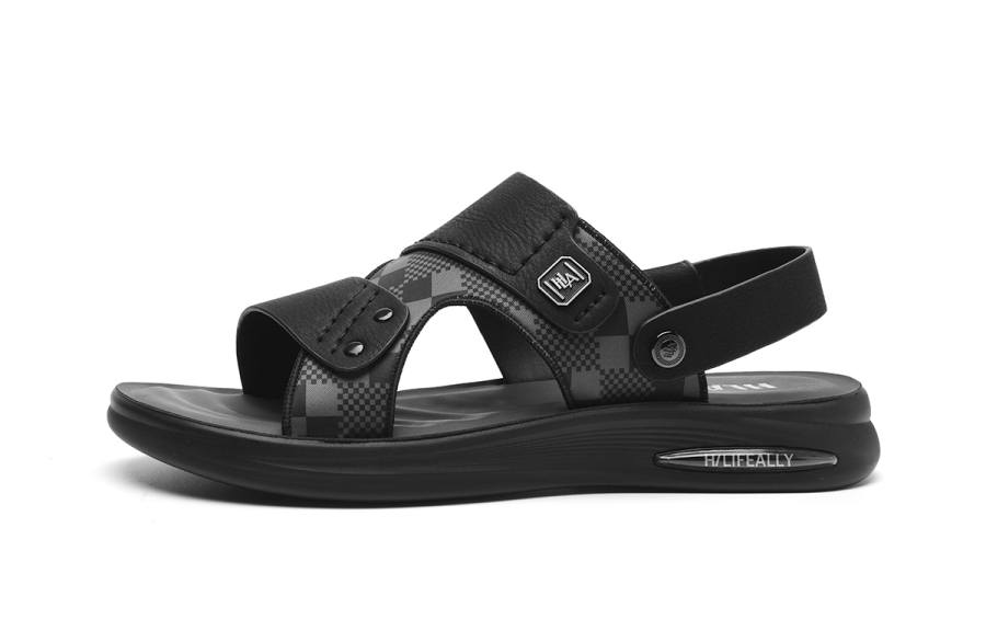 HLA HLA Fabric Beach Sandals, Men's Unisex Black