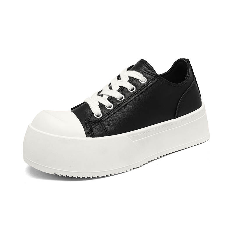 NMR NMR Leather Breathable Height Increasing Breathable Height Increasing Low top Skateboard Shoes Unisex Black White