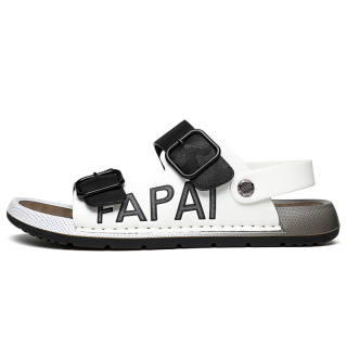 FAPAI Beach Sandals Men's Black/White Khaki