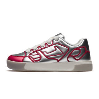 SHUXIAOBEI Synthetic Leather Low top Skateboard Shoes Unisex Red White
