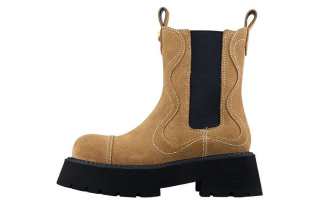 NEEDLE STUDIO Short Chelsea Boots 6CM Women's Brown