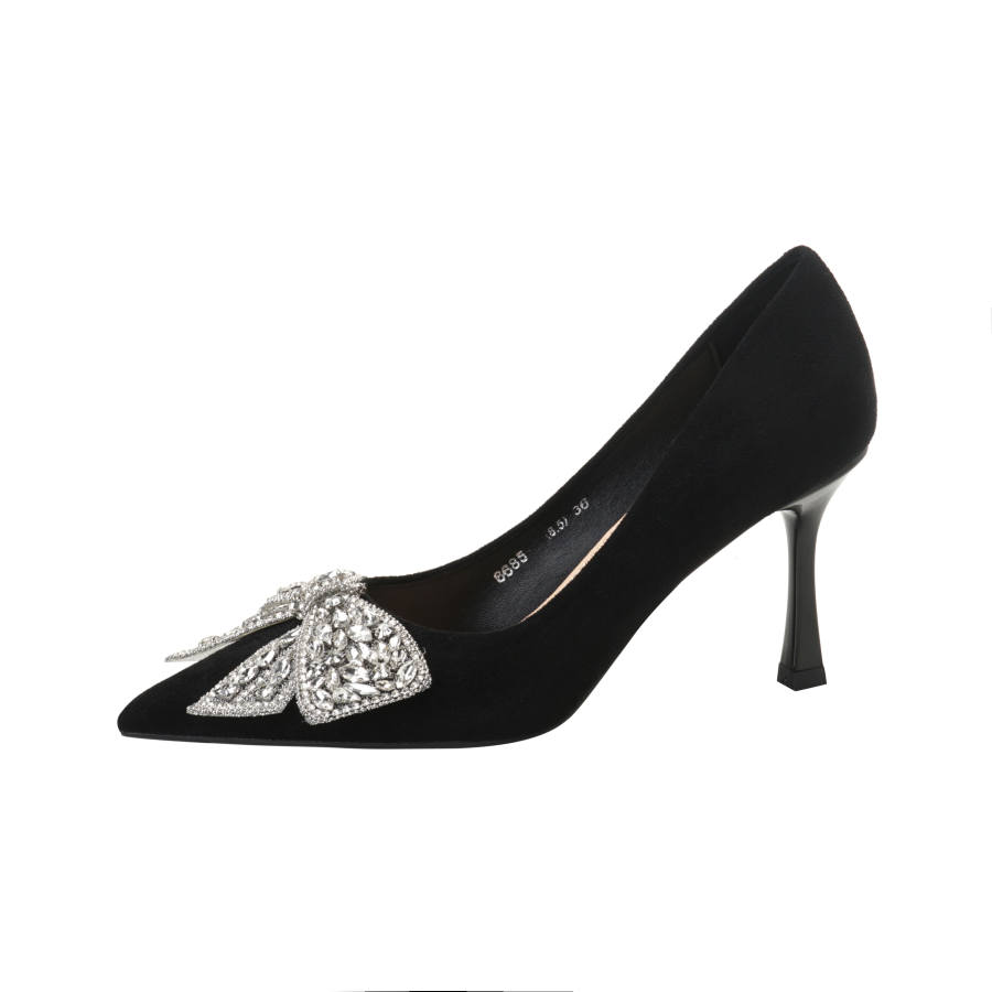 ZUOMILUO Suede Slim Heel High Heels Women's Black