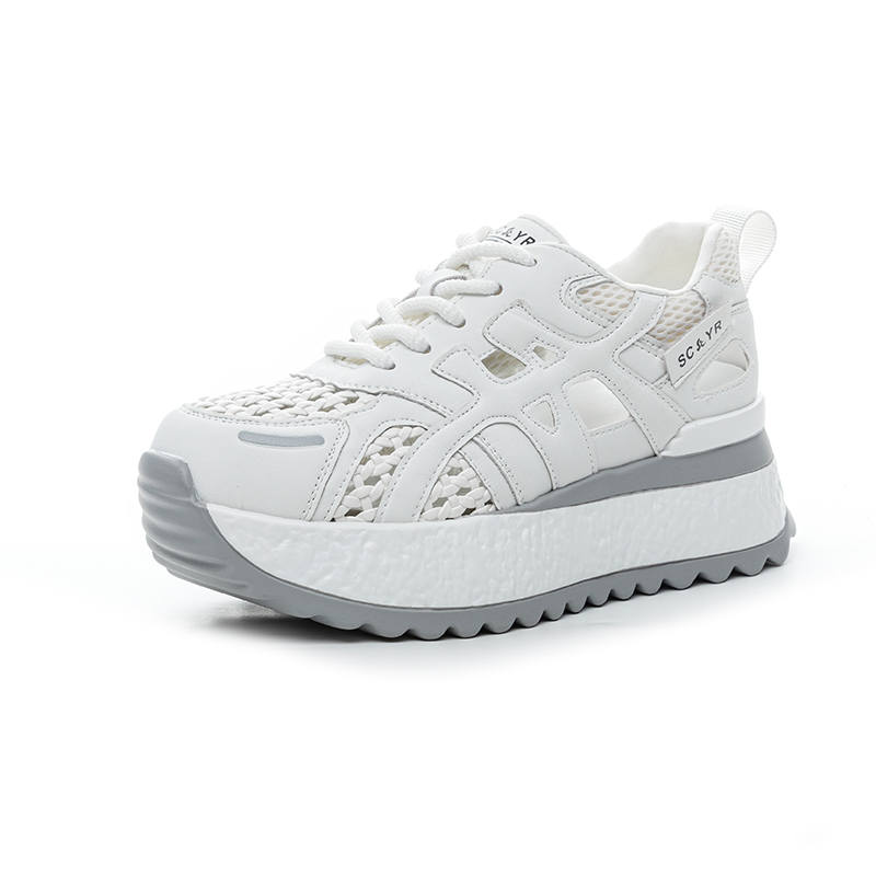WEIMEIZHIMI Microfiber Leather Breathable Height Increasing Low top Chunky Sneakers Women's