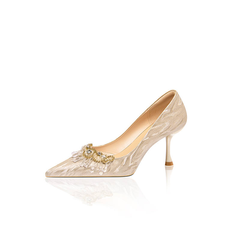 VVKI Slim Heel High Heels Women's Gold