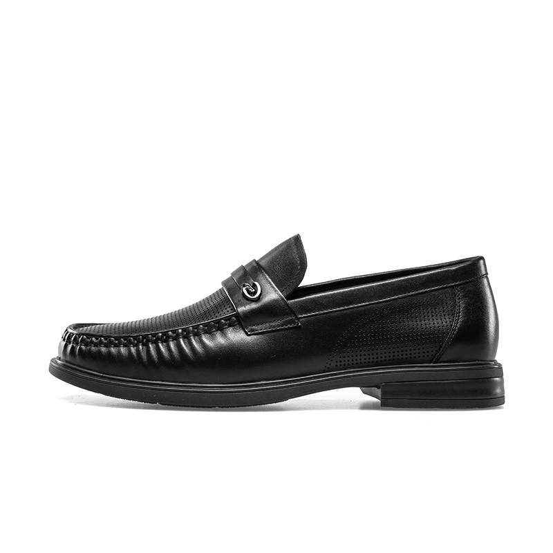 KANGNAI Men's Casual Shoes Men's Low Top Black/Brown