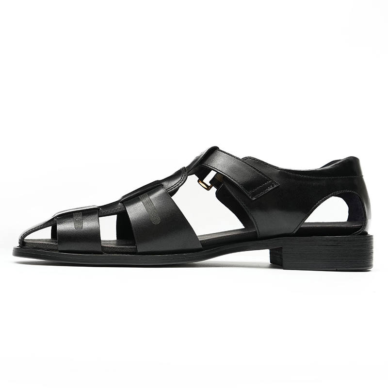 ASTON M.JAZZ Top Grain Cow Leather Roman Sandals Men's