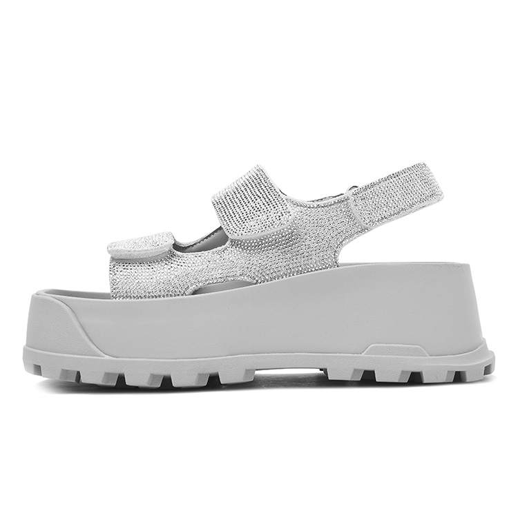 CAMEIDO Beach Sandals Women's Silver
