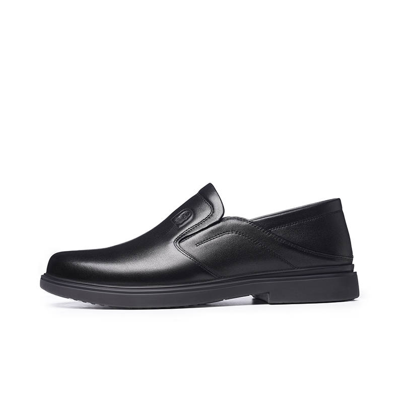 LAORENTOU Top Grain Cow Leather Casual Leather Shoes Men's Black