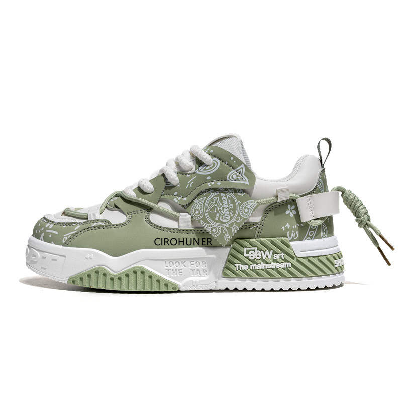 CIROHUNER Leather Low top Skateboard Shoes Men's