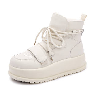 Ouumeis Cow Split Leather 12cm Snow Boots Women's
