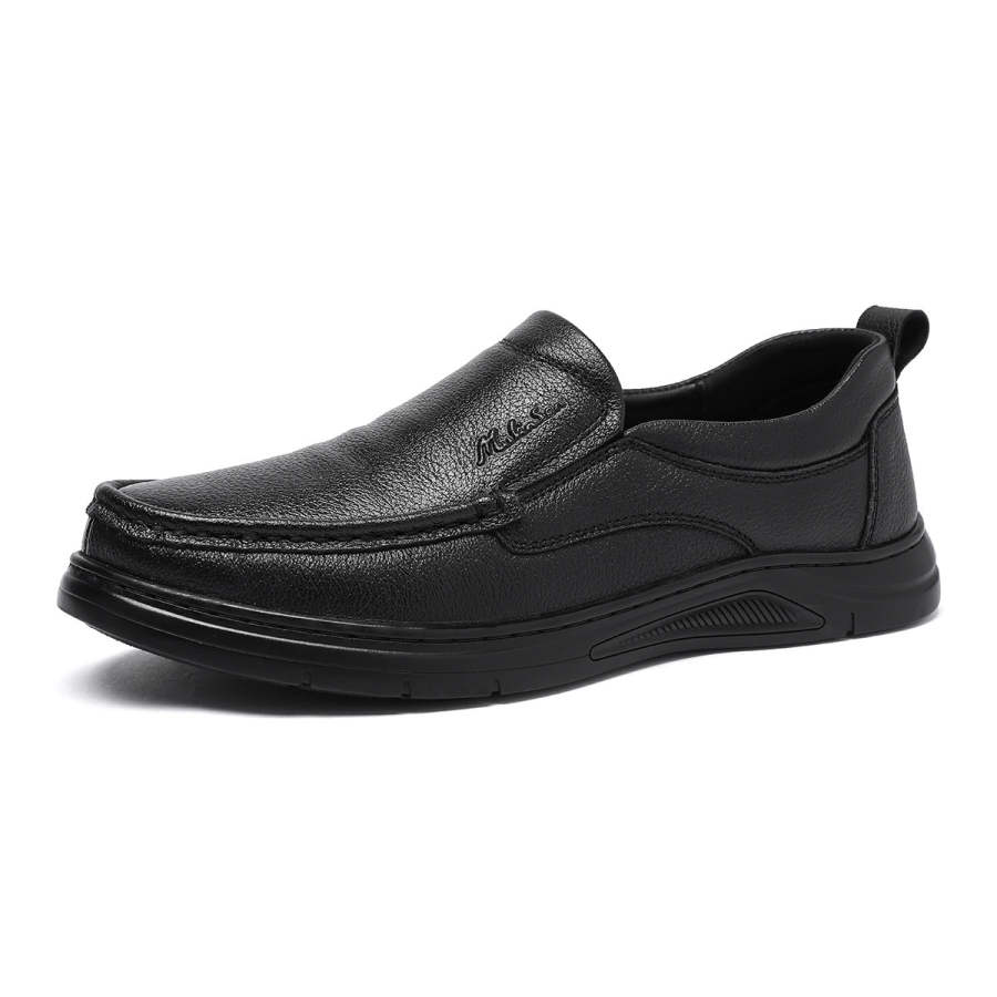 Mulinsen Sheepskin Casual Shoes Men's Black
