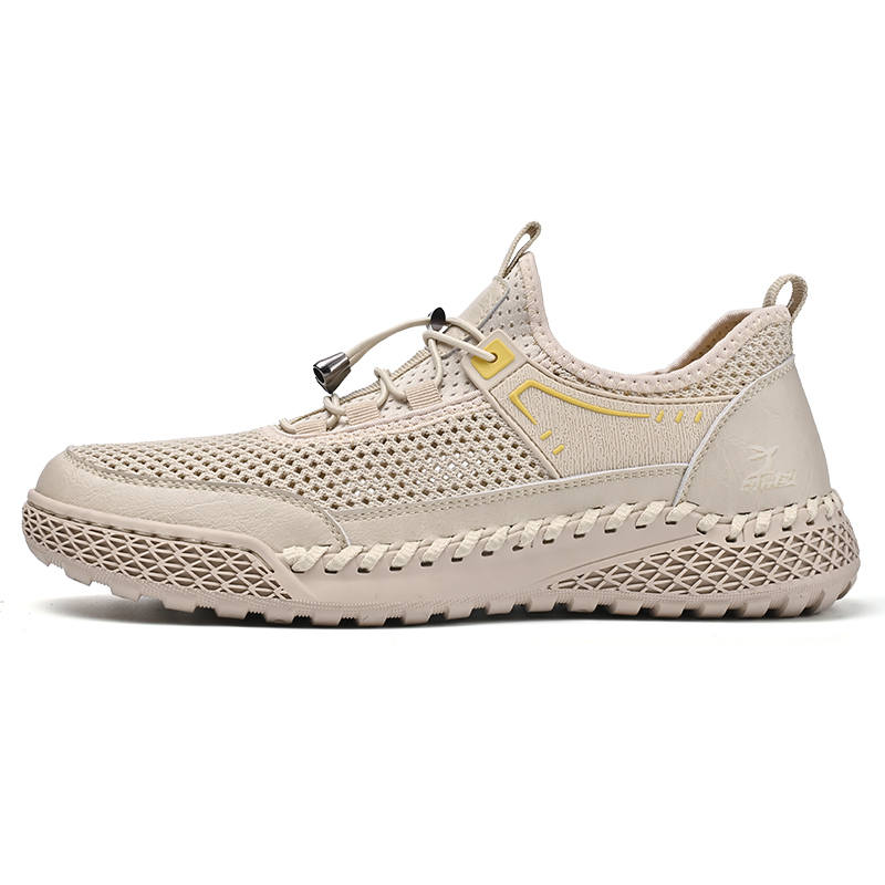 DAISHUTOU Mesh, Cow Leather Abrasion Resistant Breathable Abrasion Resistant Breathable Low top Casual Shoes Unisex