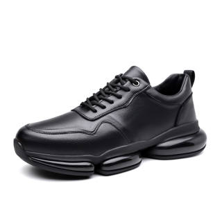 YINGLUNQISHI Top Grain Cow Leather Casual Leather Shoes Men's Black