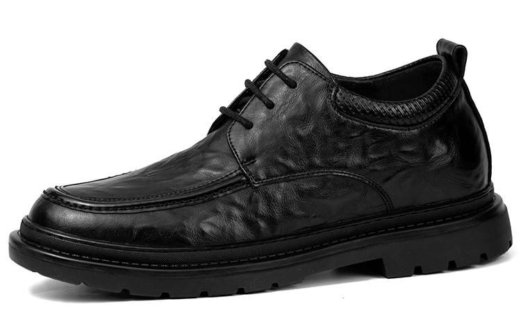SULEGAO Cow Split Leather Dress Shoes Men's Black