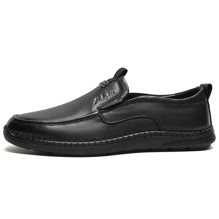 Mulinsen Top Grain Cow Leather Men's Casual Shoes Black