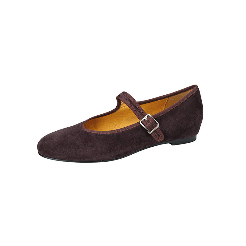 HONGYANGLIN Sheepskin Flat Mary Jane Shoes Women's