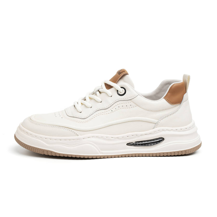 FED Top Grain Cow Leather Low top Casual Shoes Men's White