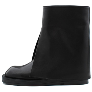 CALVIN LUO Cow Leather Comfortable Ankle Boots Women's Black