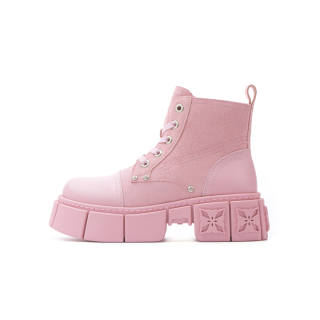 TRAPAR WAVES Short Combat Boots Women's Pink