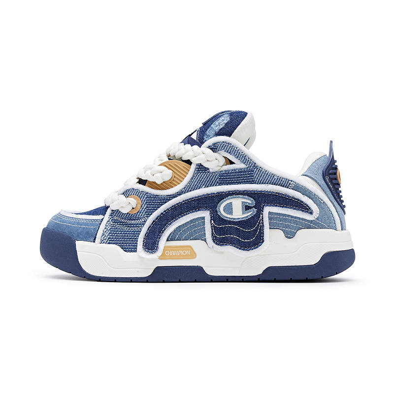 Champion Fabric Low top Skateboard Shoes Men's Macedonian Blue/Turmeric