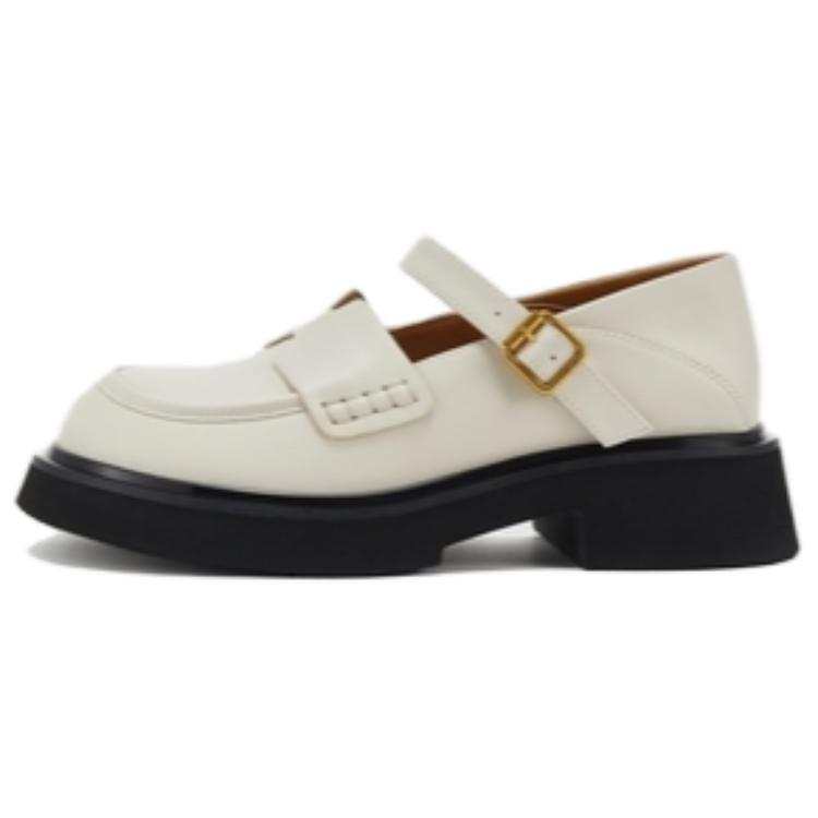 Teenie Weenie Cow Leather Chunky Heel Mary Jane Shoes 4.2cm Women's