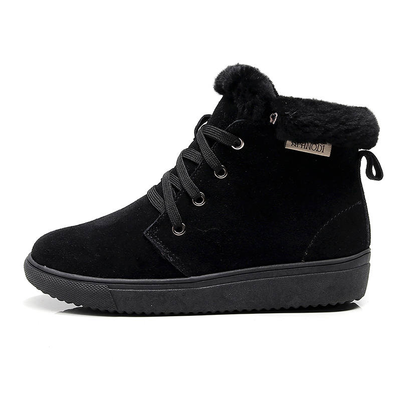 GUOLUOFEI Cow Suede Fleece Lined Thermal, Slip Resistant Snow Boots Women's