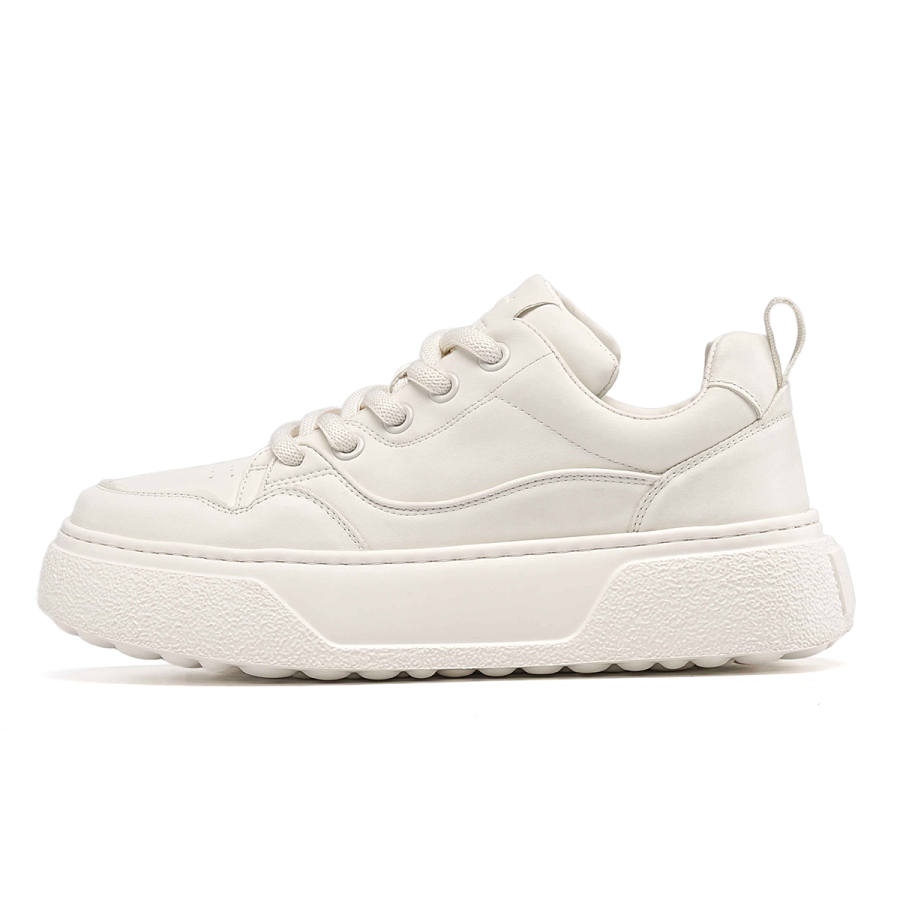 C°BANNER Leather Low top Skateboard Shoes Men's White