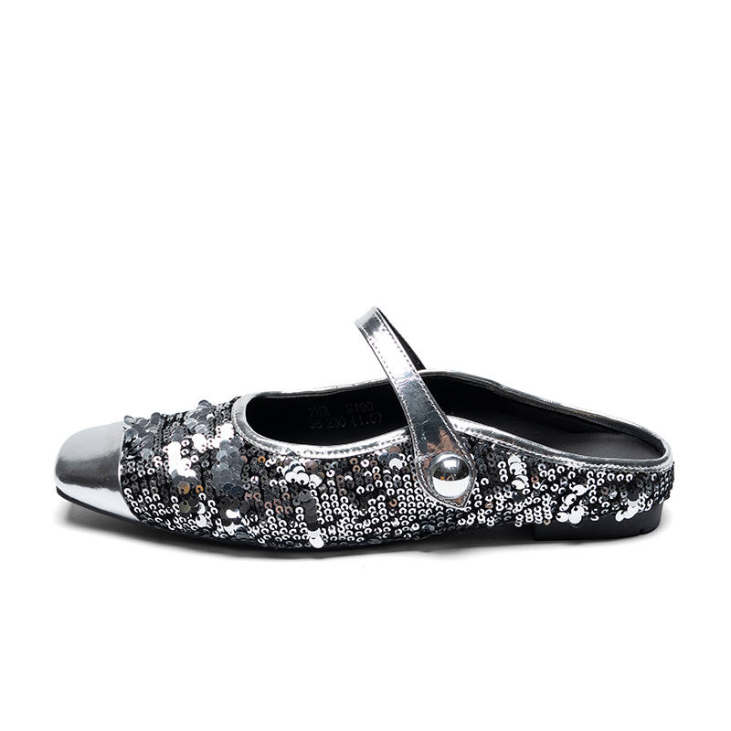 ZHR Vibram Sole Sequins Closed Toe Slippers Women's