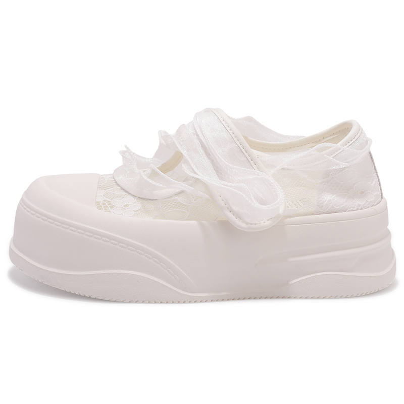 SNXR Mesh Platform Mary Jane Shoes Women's White