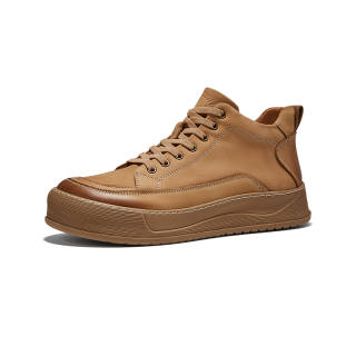 Hautton Jeans Top Grain Cow Leather Work Boots Classic, Trendy, Vintage, Platform, Outdoor, Combat Boots Men's