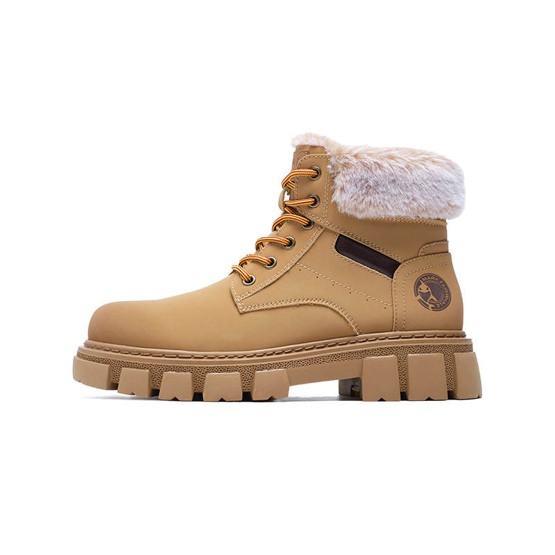 FAIRWHALE FAIRWHALE Cow Split Leather Short Combat Boots Men's