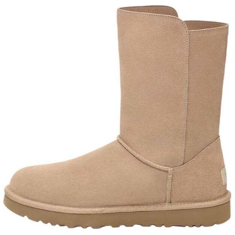 UGG UGG Cow Split Leather Comfortable Short Mid Calf Snow Boots Unisex Sand