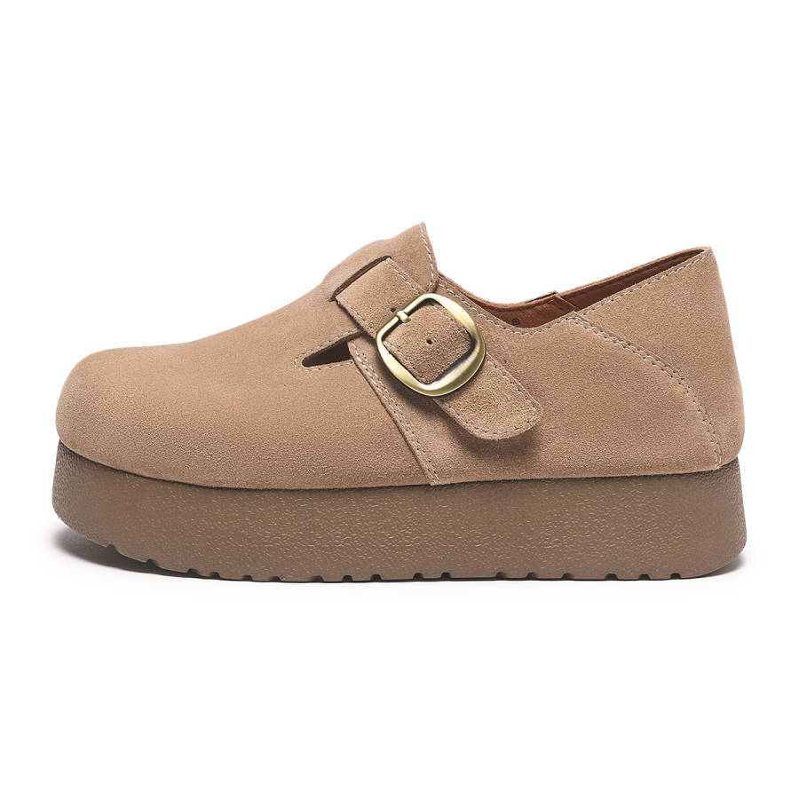 Hotwind Cow Split Leather Casual Shoes Women's Gray