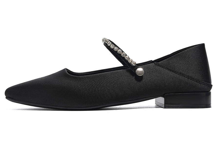 EBLAN Fabric Slim Heel Mary Jane Shoes Women's Black