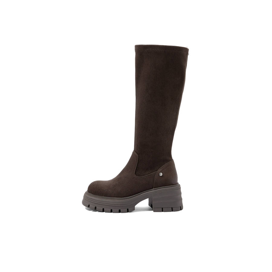 COMELY Knee High Boots Women's Black/Brown