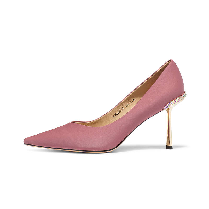 Coup De Foudre Leather Slim Heel High Heels 8cm Women's