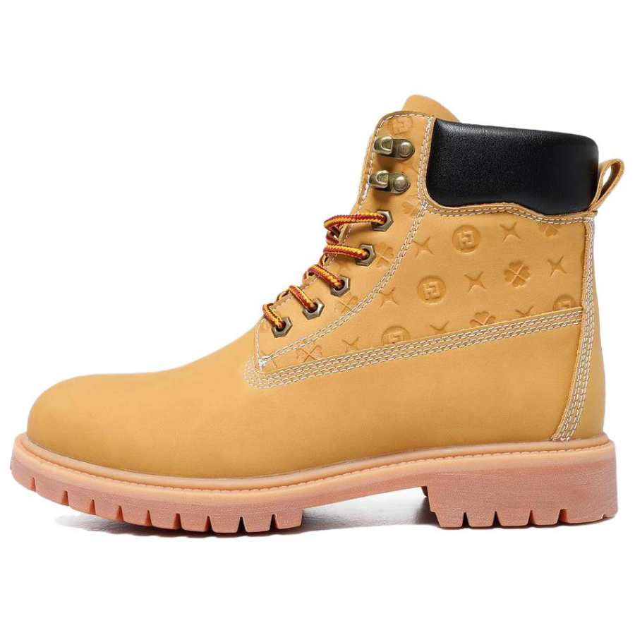 HeeDimensional HeeDimensional Yellow Boots Short Mid Calf Combat Boots Unisex