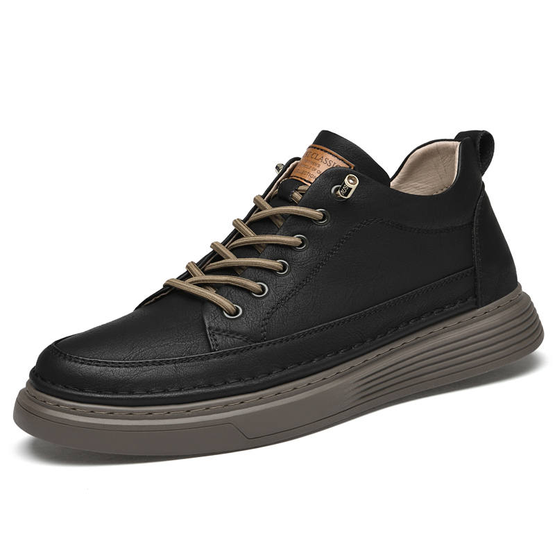 Qiandongmeili Cow Split Leather Low top Skateboard Shoes Men's