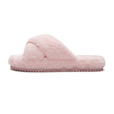 BOREE Open Toe Shoes Fashion Platform Fleece Lined Home Fuzzy Quiet Slip Resistant Quiet Slip Resistant Slide Slippers