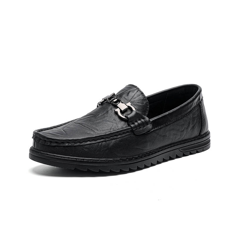 CITONGXIANSHENG Top Grain Cow Leather Casual Shoes Men's Black