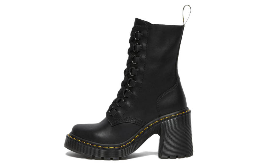 Dr.Martens Dr. Martens Dr.Martens Chesney Leather Flared Heel Lace Up Boots 'Black' Women's