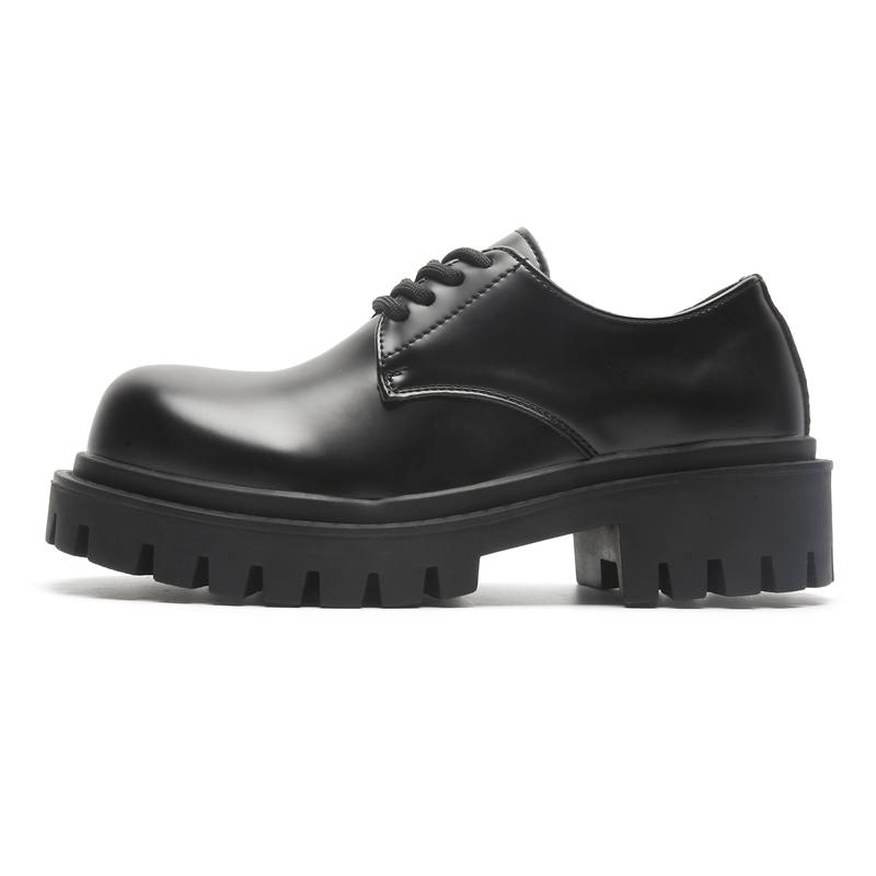 MUYI Microfiber Leather Cushioning Breathable Height Increasing Low top Casual Shoes Unisex Black