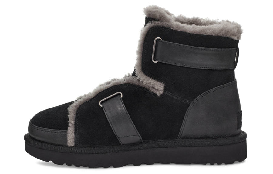 UGG UGG Dune Mini Buckle Boot Fleece Lined Black Women's
