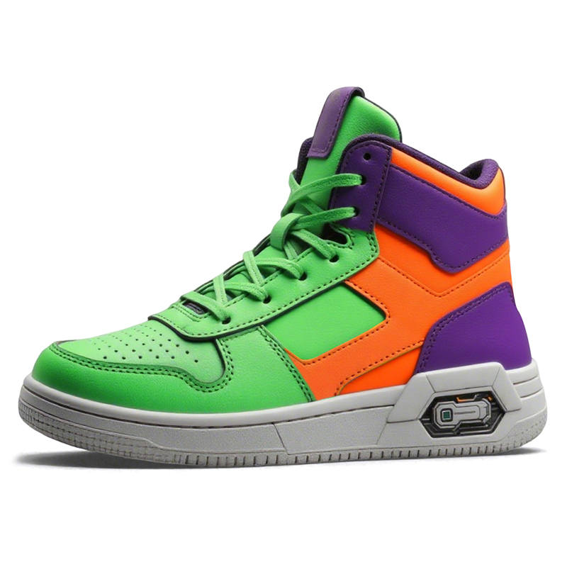 SHUXIAOBEI High top Skateboard Shoes Unisex Green Orange