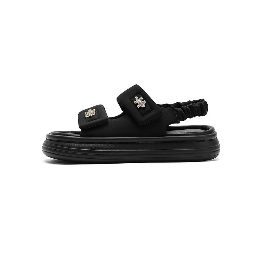 HARSON HARSON Beach Sandals Women's Black/Brown