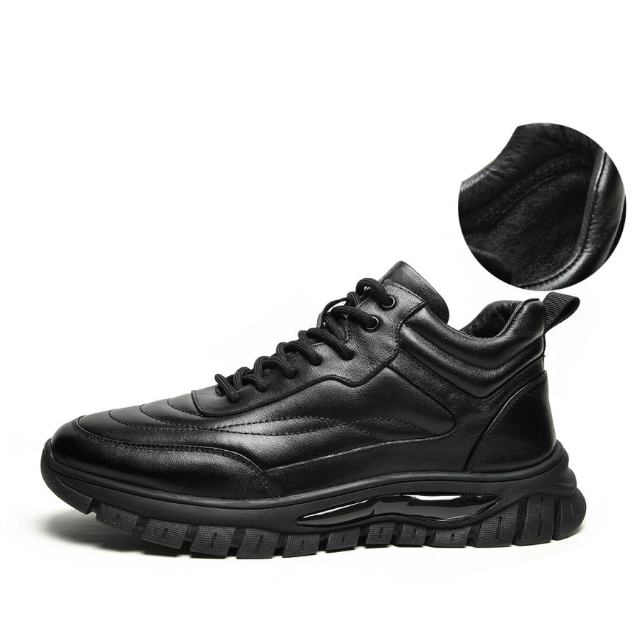 Mulinsen Top Grain Cow Leather Men's Casual Shoes Black