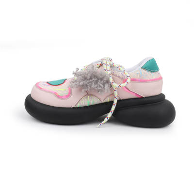 Niuwa Studio Microfiber Leather Casual Shoes 5CM Women's Pink